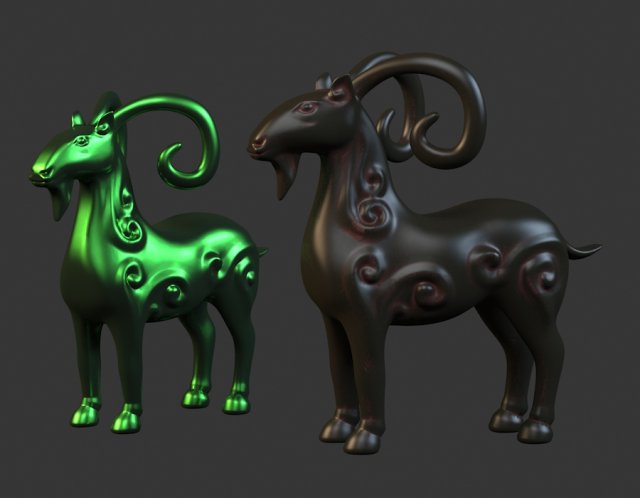Sheep Decoration handicraft modern Statue Sculpture Modelo 3D .c4d .max .obj .3ds .fbx .stl .blend 