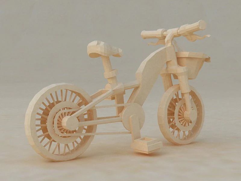 Cartoon Origami Bikes relax community cars cartoon Bicycle cars toy 3D Model .c4d .max .obj .3ds .fbx .stl .blend