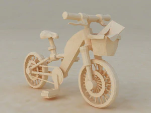 Cartoon Origami Bikes relax community cars cartoon Bicycle cars toy 3D Model