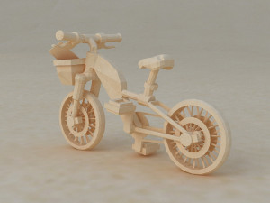 Cartoon Origami Bikes relax community cars cartoon Bicycle cars toy 3D 모델