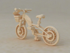 Cartoon Origami Bikes relax community cars cartoon Bicycle cars toy 3D Model