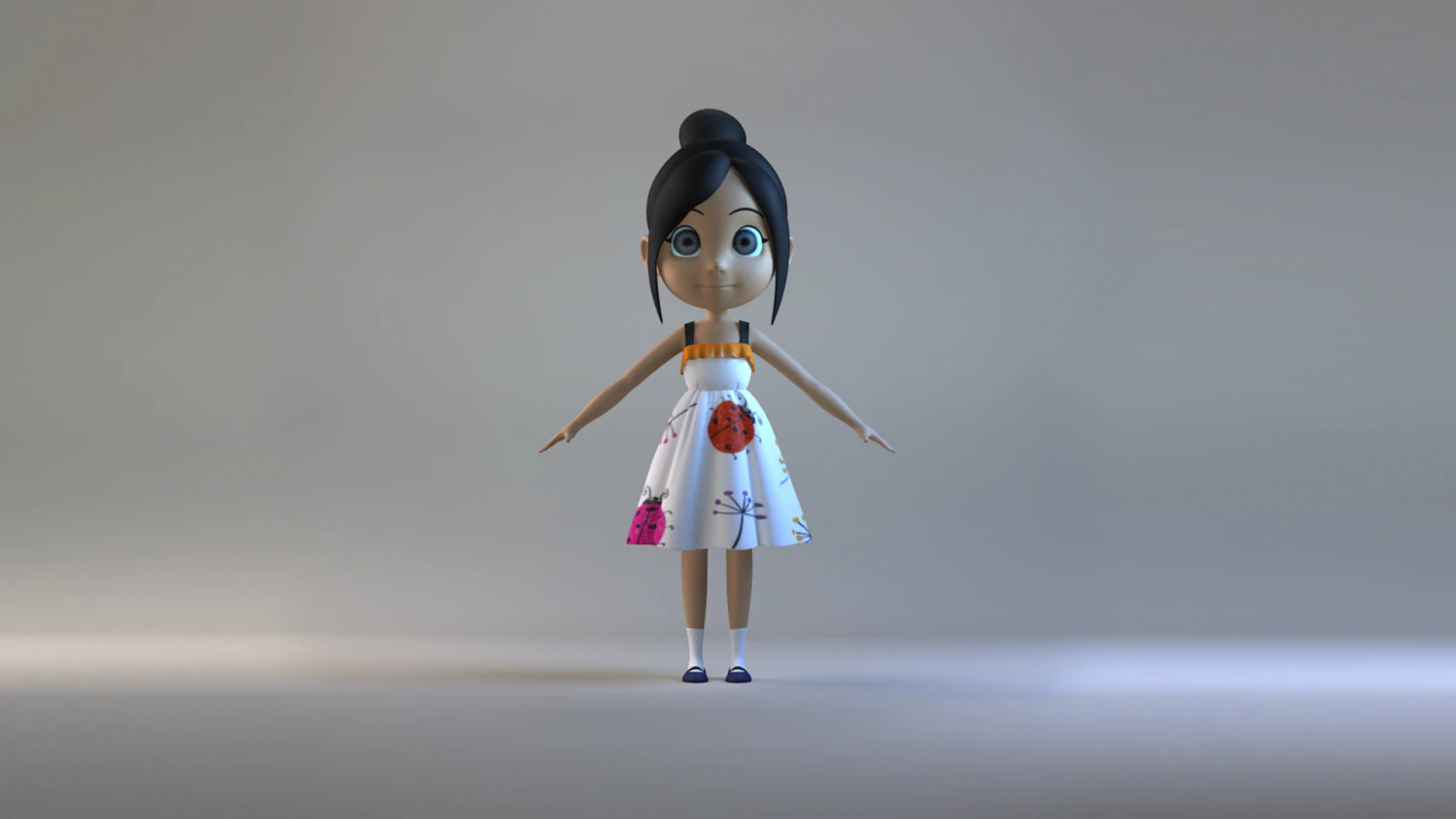 Cartoon delivery girl student toon sister character family child role animaton young human 3D Model .c4d .max .obj .3ds .fbx .stl .blend