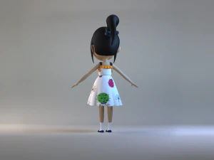 Cartoon delivery girl student toon sister character family child role animaton young human 3D Model