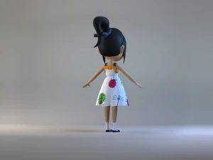 Cartoon delivery girl student toon sister character family child role animaton young human 3D Model