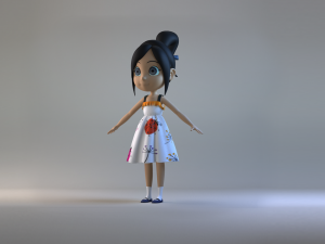 Cartoon delivery girl student toon sister character family child role animaton young human 3D Model