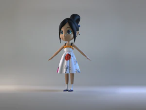 Cartoon delivery girl student toon sister character family child role animaton young human 3D Model