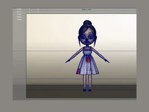 Cartoon delivery girl student toon sister character family child role animaton young human 3D Model