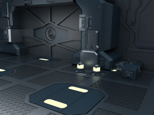 Sci-Fi Gate Door airlock futuristic portal cargo corridor hangar spaceship Modelo 3D