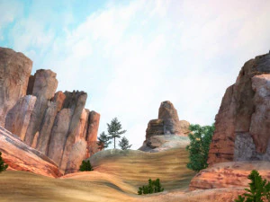 Sabbia Erba Dune paesaggio desertico Sahara area selvaggia montagna del terreno Modello 3D