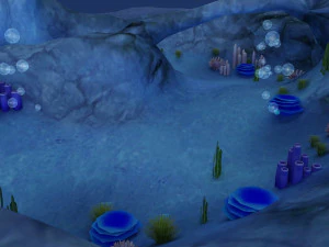 Underwater habitat sea life seascape ship reef coral panorama seabed 3D Model