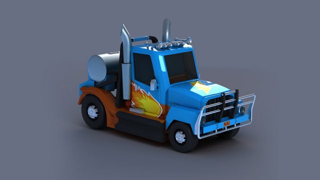 Vehicle car truck emergency cartoon Van low poly low-poly car 3D Model .c4d .max .obj .3ds .fbx .stl .blend