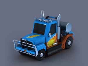 Vehicle car truck emergency cartoon Van low poly low-poly car 3D Model