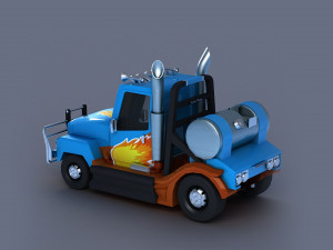 Vehicle car truck emergency cartoon Van low poly low-poly car 3D Model