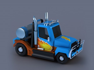 Vehicle car truck emergency cartoon Van low poly low-poly car 3D Model