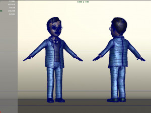 Cartoon boss bearded man suit man businessman male animation character film Model 3D