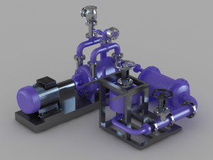 Grinding factory industry parts motor electric electrical induction engine 3D Model