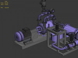 Grinding factory industry parts motor electric electrical induction engine 3D Model