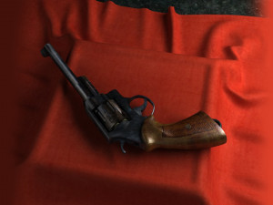 Revolver bullet cartridges cylinder handgun 3D Model