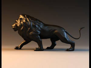 Bronze Lions statues Lion sculpture statue pedestal side greece antique creature Modelo 3D