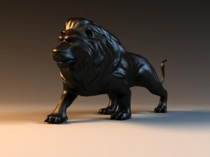 Bronze Lions statues Lion sculpture statue pedestal side greece antique creature Modelo 3D