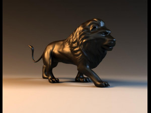 Bronze Lions statues Lion sculpture statue pedestal side greece antique creature Modelo 3D