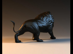 Bronze Lions statues Lion sculpture statue pedestal side greece antique creature Modelo 3D