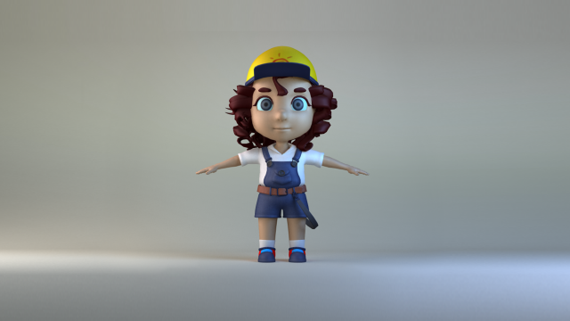 Cartoon delivery girl student toon sister character family 3D Model .c4d .max .obj .3ds .fbx .stl .blend 