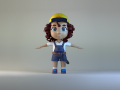 Cartoon delivery girl student toon sister character family 3D Models