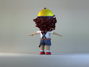 Cartoon delivery girl student toon sister character family 3D Model