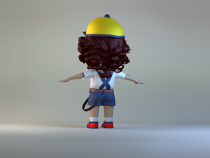 Cartoon delivery girl student toon sister character family 3D Model