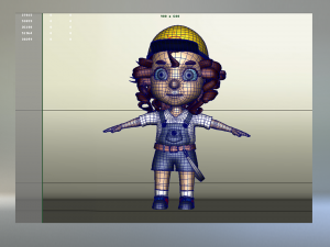 Cartoon delivery girl student toon sister character family 3D Model