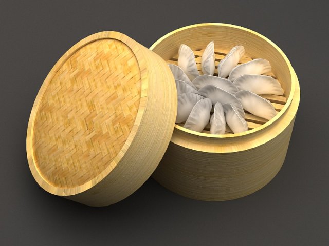 China in food kind dumplings buns pies delicacies 3D Model .c4d .max .obj .3ds .fbx .stl .blend 