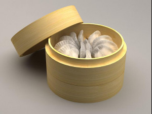 China in food kind dumplings buns pies delicacies 3D Model