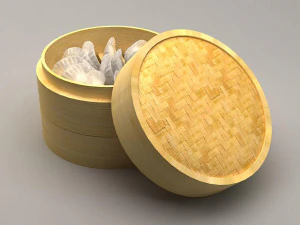 China in food kind dumplings buns pies delicacies 3D Model