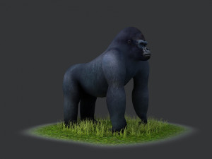Bush chimpanzees silverback Primate Forest Animal Ape collection 3D Model