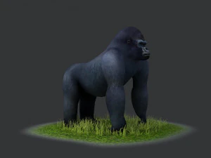 Bush chimpanzees silverback Primate Forest Animal Ape collection 3D Model