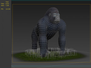 Bush chimpanzees silverback Primate Forest Animal Ape collection 3D Model