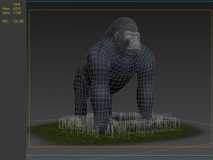 Bush chimpanzees silverback Primate Forest Animal Ape collection 3D Model