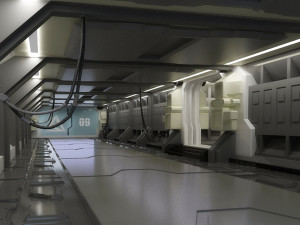 Sci-Fi Gate Door airlock futuristic portal cargo corridor hangar spaceship 3D Model