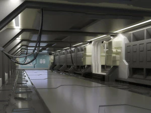 Sci-Fi Gate Door airlock futuristic portal cargo corridor hangar spaceship 3D Model