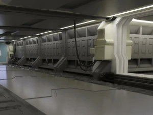 Sci-Fi Gate Door airlock futuristic portal cargo corridor hangar spaceship 3D Model