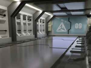 Sci-Fi Gate Door airlock futuristic portal cargo corridor hangar spaceship 3D Model