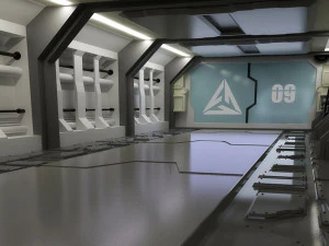 Sci-Fi Gate Door airlock futuristic portal cargo corridor hangar spaceship 3D Model