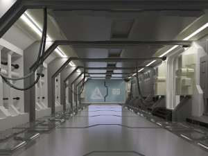 Sci-Fi Gate Door airlock futuristic portal cargo corridor hangar spaceship 3D Model