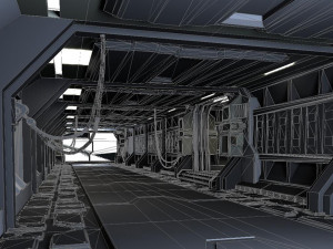 Sci-Fi Gate Door airlock futuristic portal cargo corridor hangar spaceship 3D Model