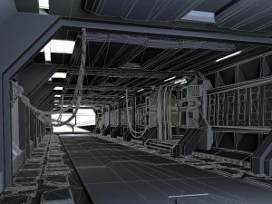 Sci-Fi Gate Door airlock futuristic portal cargo corridor hangar spaceship 3D Model