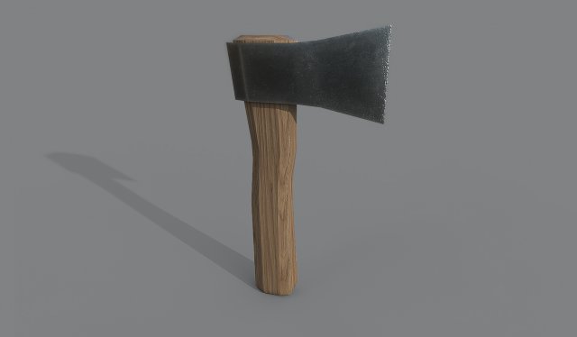 simple axe Model 3D .c4d .max .obj .3ds .fbx .stl .blend