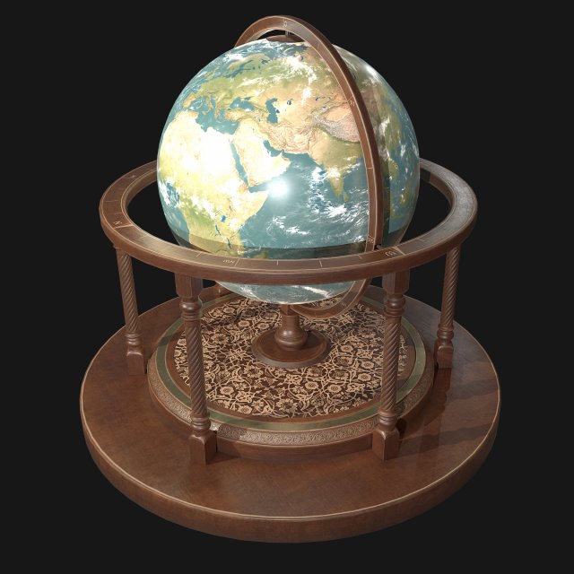 globe pbr 3D Model .c4d .max .obj .3ds .fbx .stl .blend 