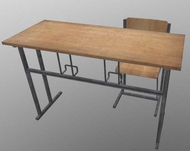 school desk chair 3D Model .c4d .max .obj .3ds .fbx .stl .blend 