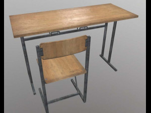 school desk chair 3D Model